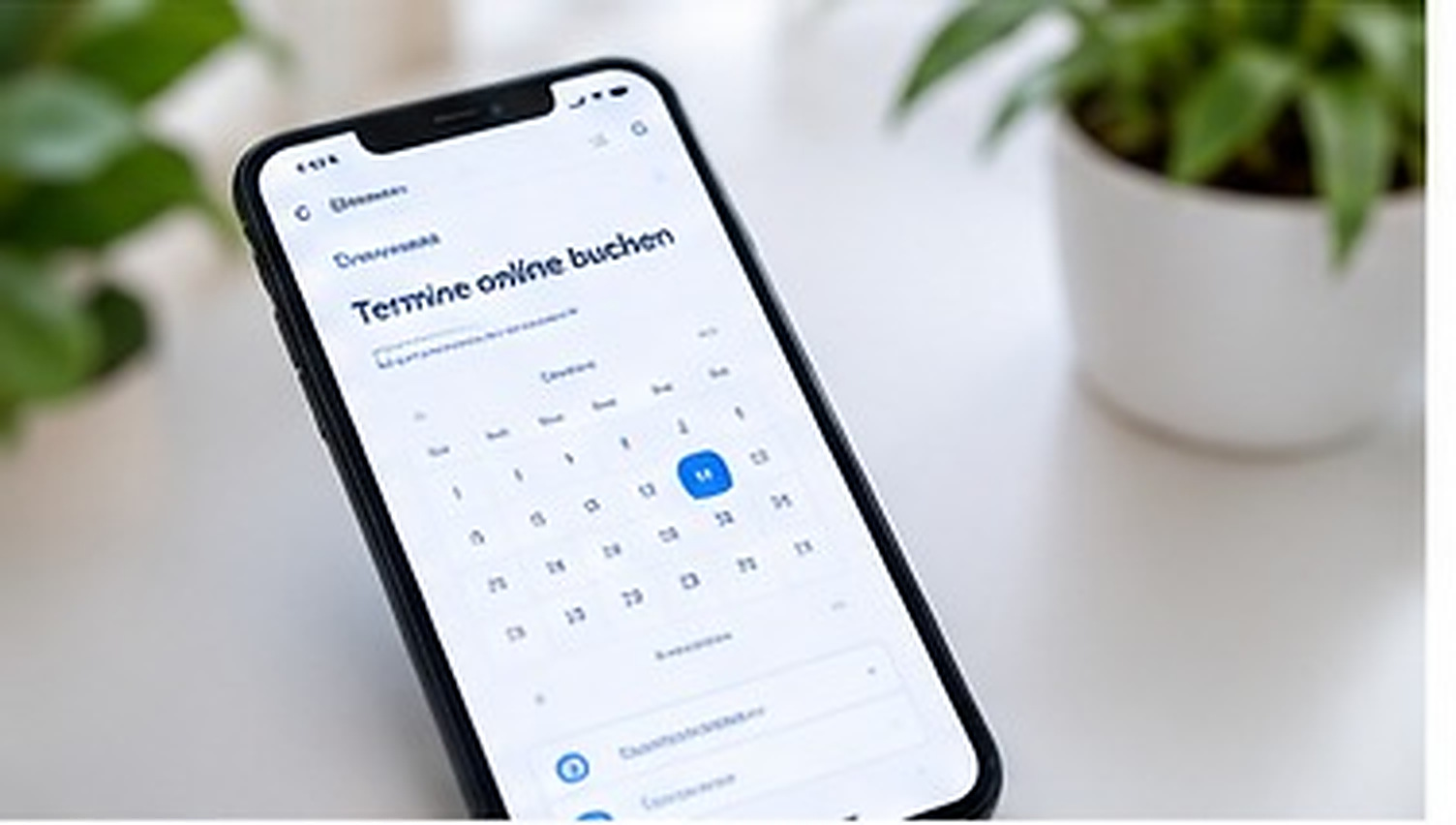 Smartphone mit digitaler Terminansicht