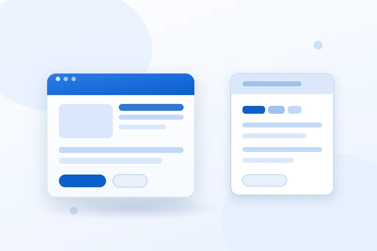 Webdesign-Arbeitsplatz mit abstrakter Zeit-/Aufwand- und Abrechnungsdarstellung als Illustration