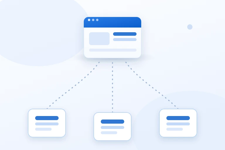 Ein Website-Projekt mit drei neutral dargestellten Umsetzungswegen – Eigenleistung, geteilte Umsetzung und externe Umsetzung – als Illustration