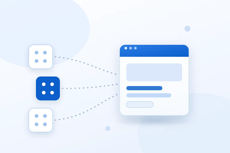 Modulare Website-Bausteine, die sich zu einer Website zusammensetzen, als Illustration